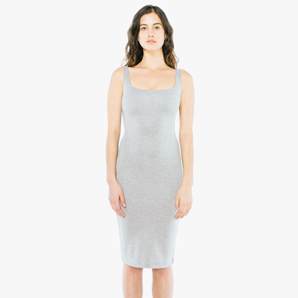 American Apparel Ponte Tank Midi Dress GREY